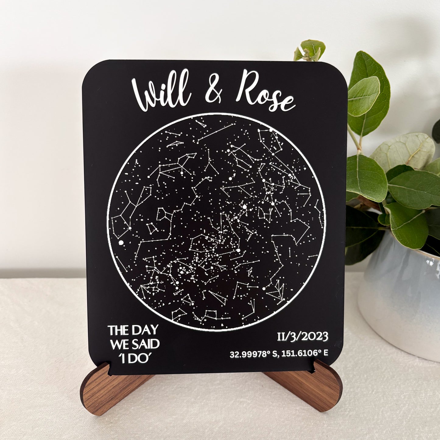 Personalised Star Constellation Sign – Custom Night Sky Acrylic Plaque with Names & Date | Couples Gift | Engagement, Wedding or Anniversary