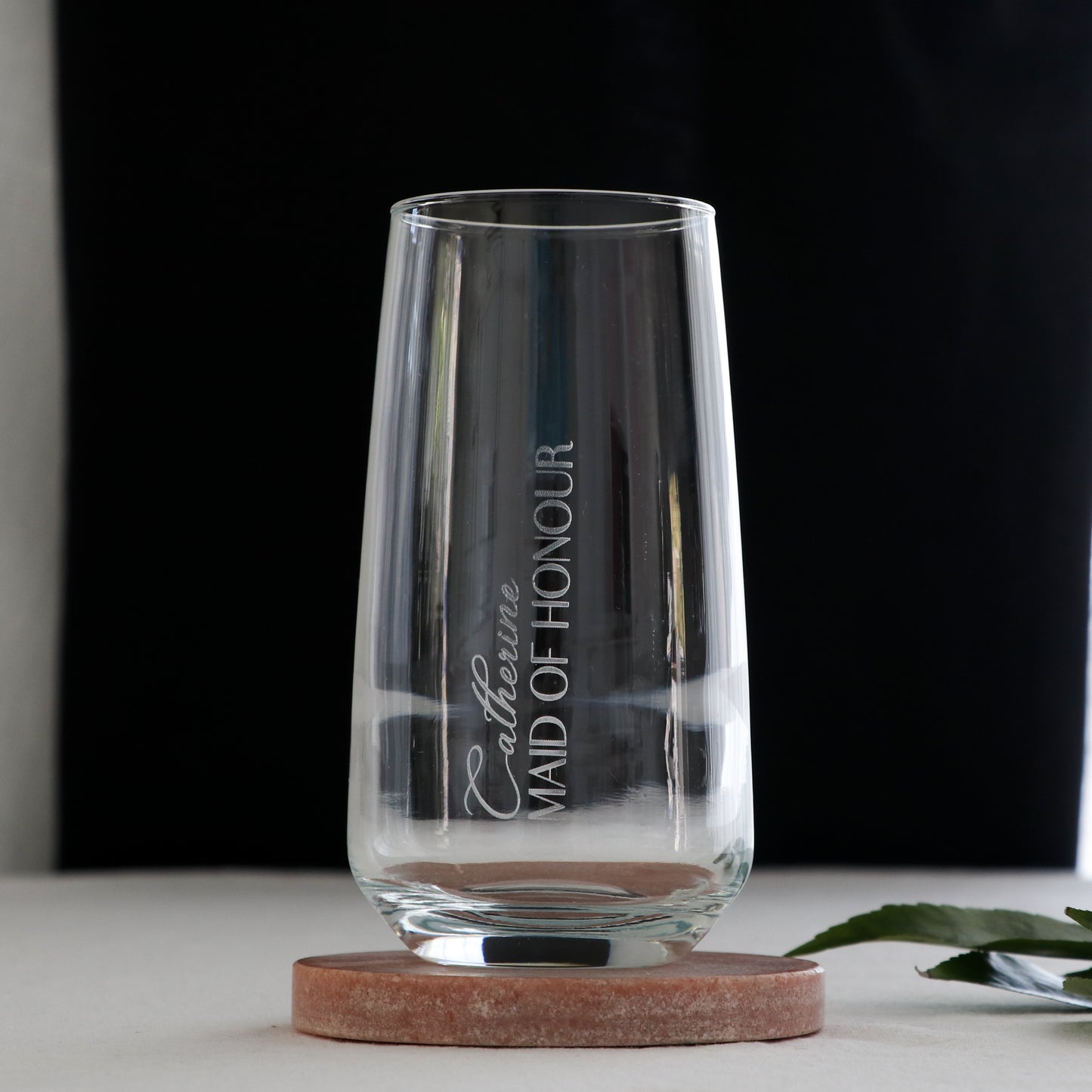 Engraved Bridesmaid Tall Tumbler Glass