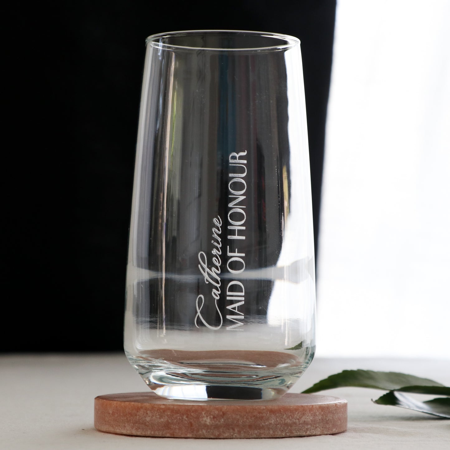 Engraved Bridesmaid Tall Tumbler Glass