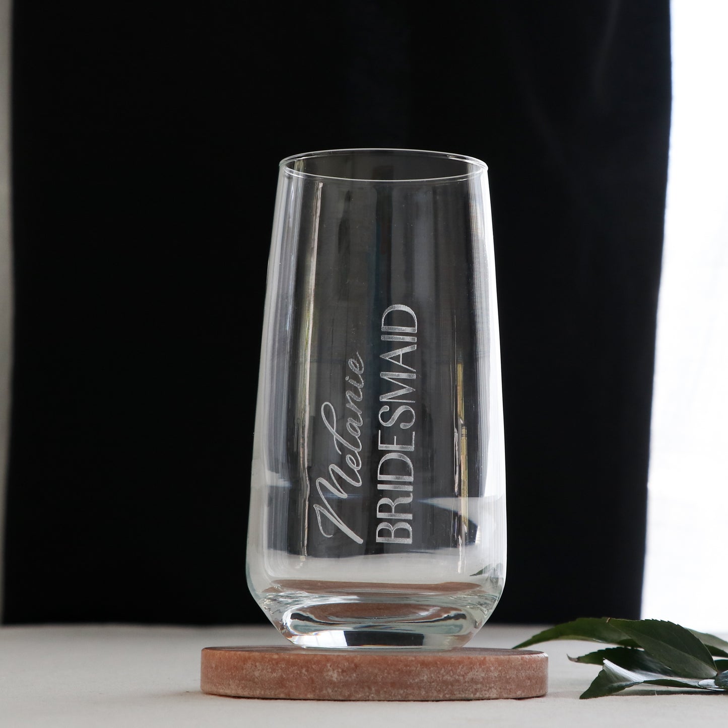 Engraved Bridesmaid Tall Tumbler Glass