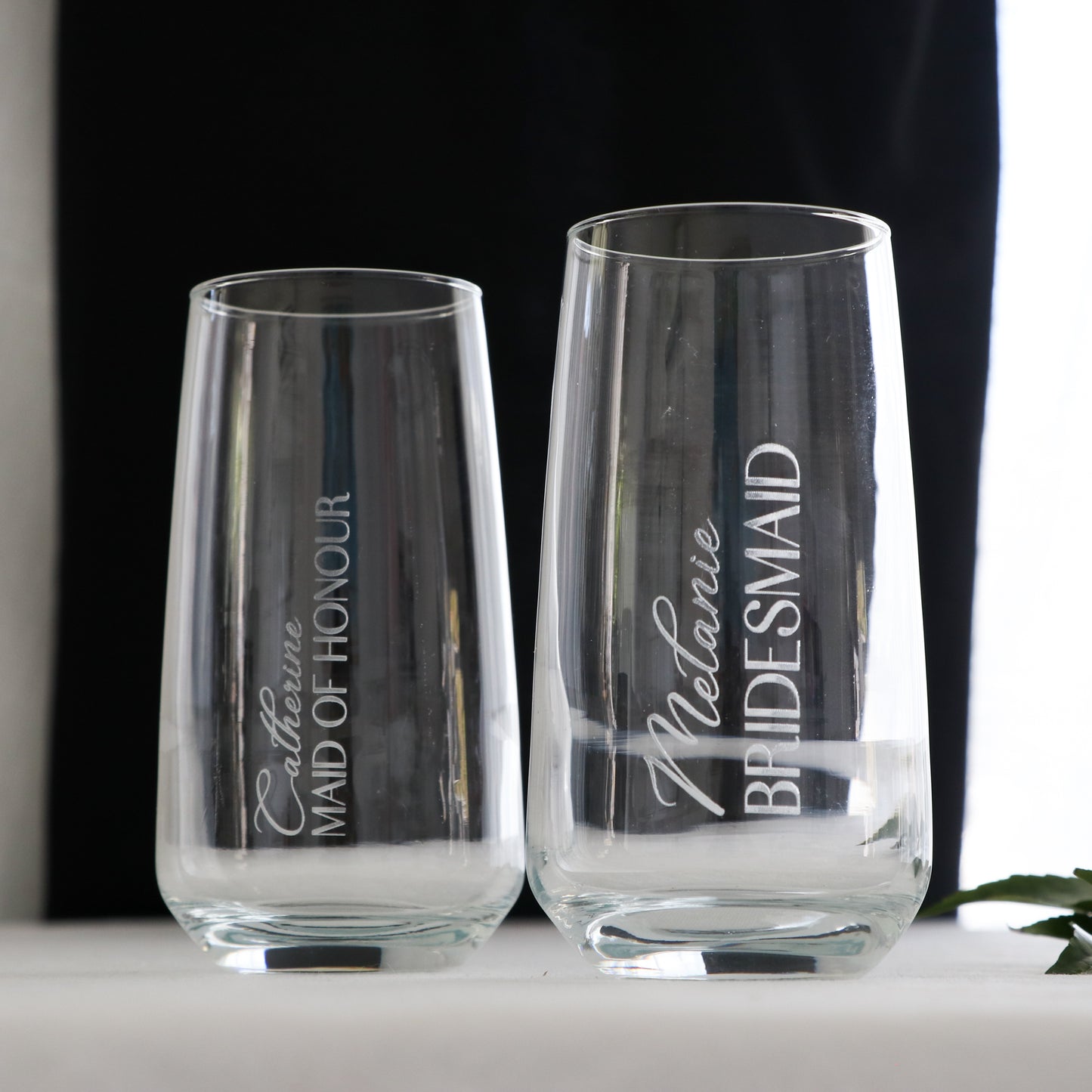 Engraved Bridesmaid Tall Tumbler Glass