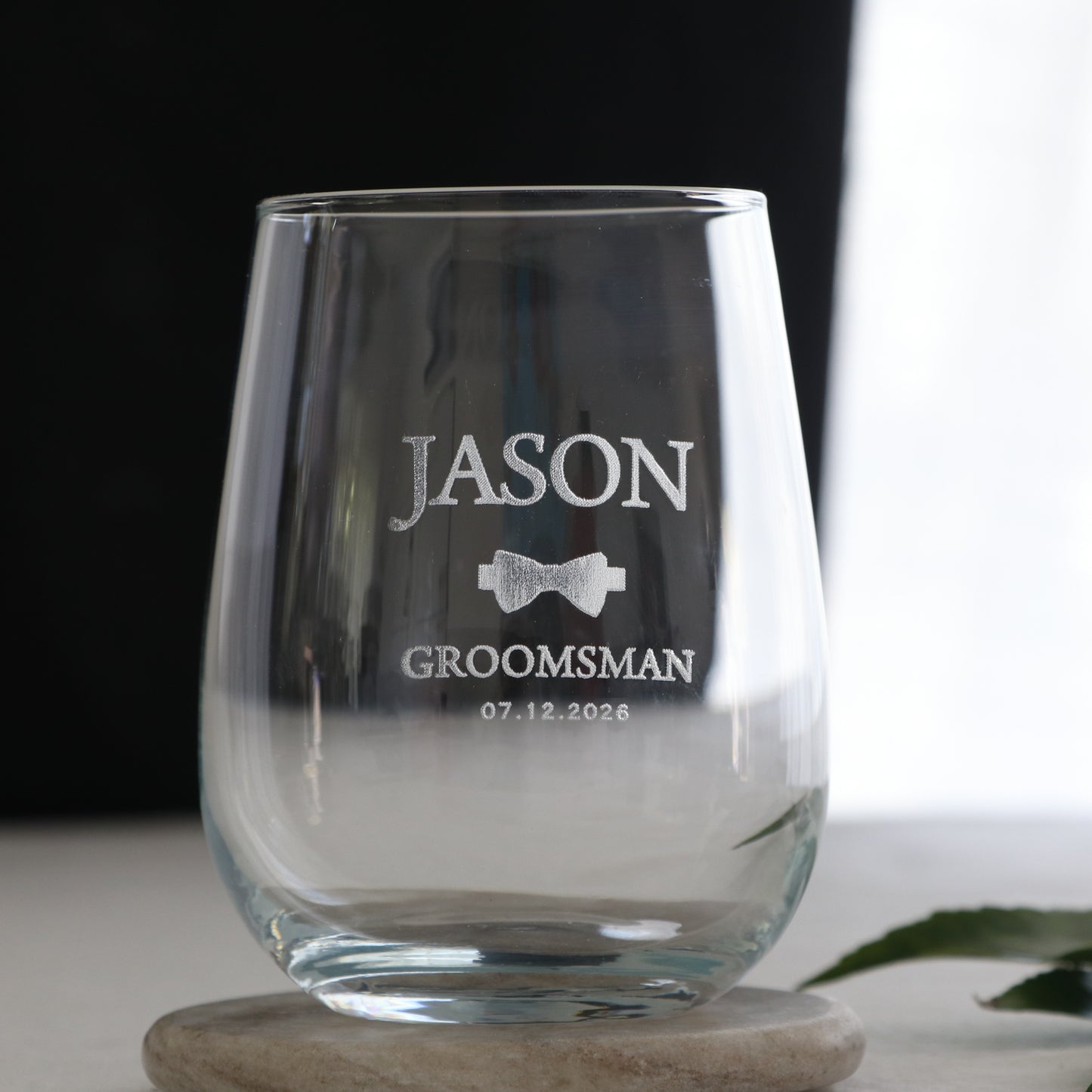 Engraved Groomsman Tumbler Glass