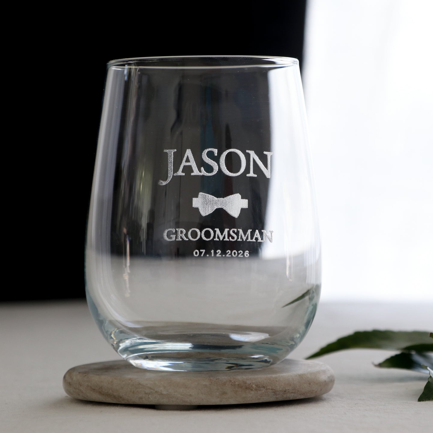 Engraved Groomsman Tumbler Glass