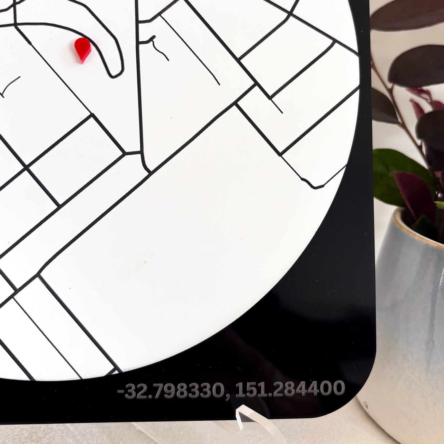 Personalised Location Map Plaque – Custom Engraved with Names, Date & Coordinates