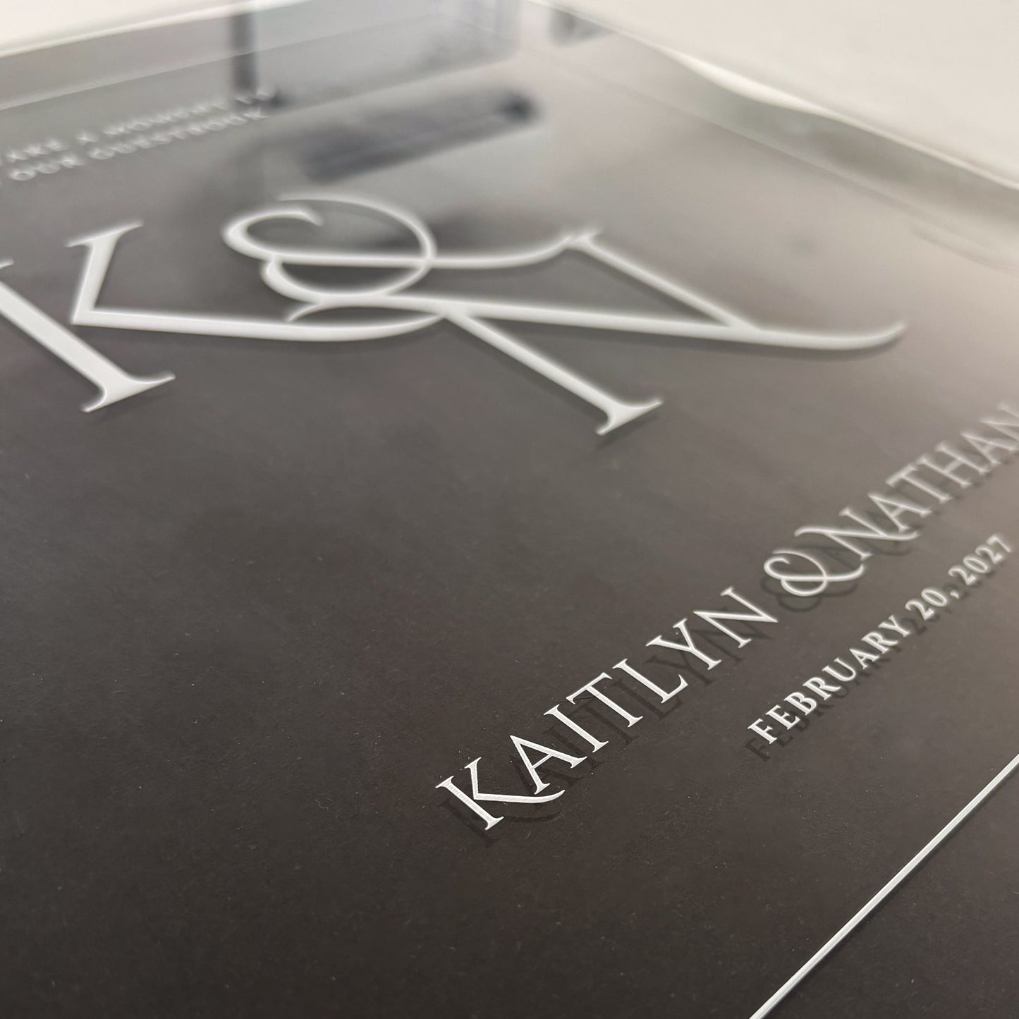 Laser Engraved Acrylic Guest Book or Photo Album for Wedding Engagement Party
