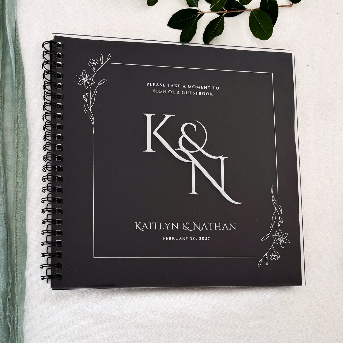 Laser Engraved Acrylic Guest Book or Photo Album for Wedding Engagement Party