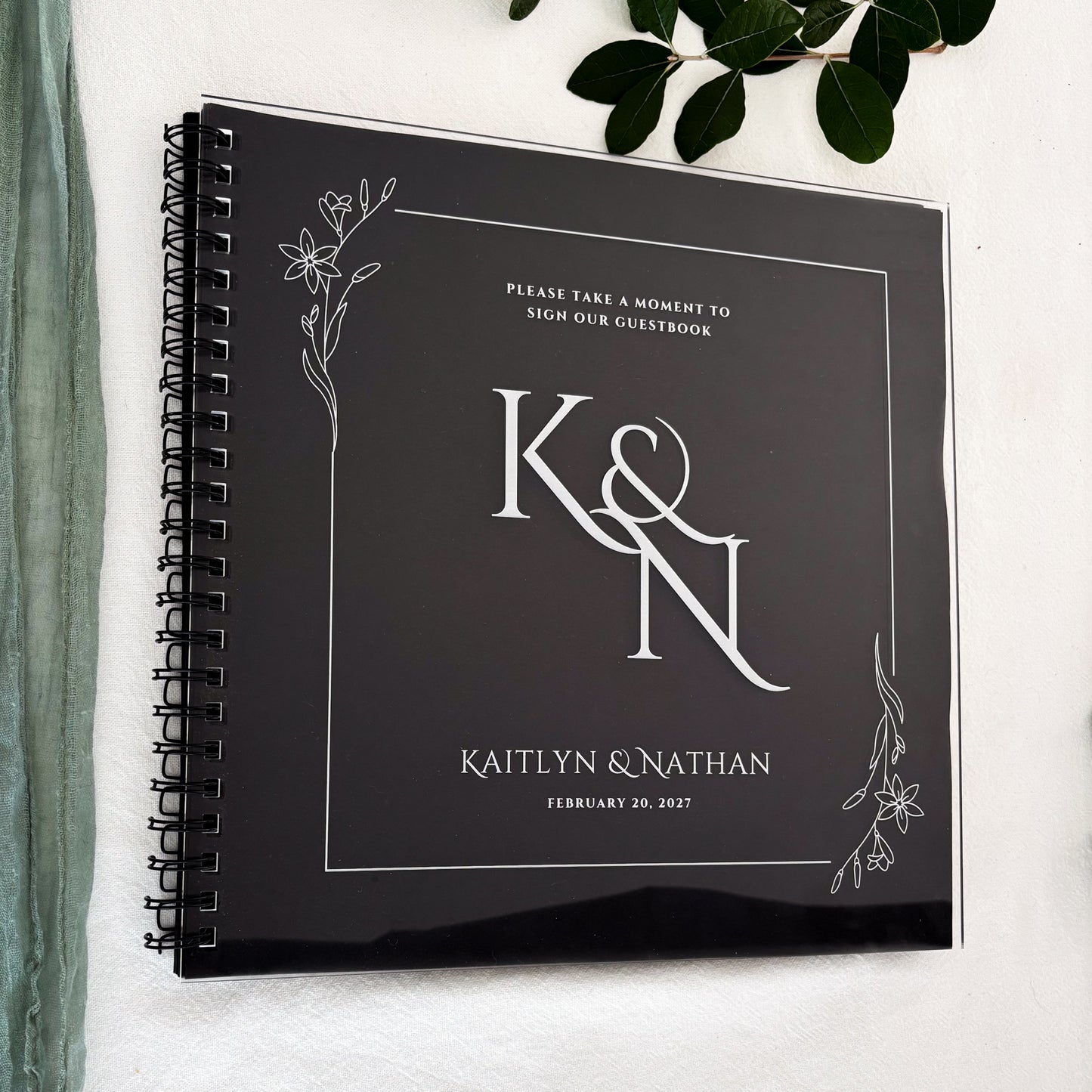 Laser Engraved Acrylic Guest Book or Photo Album for Wedding Engagement Party