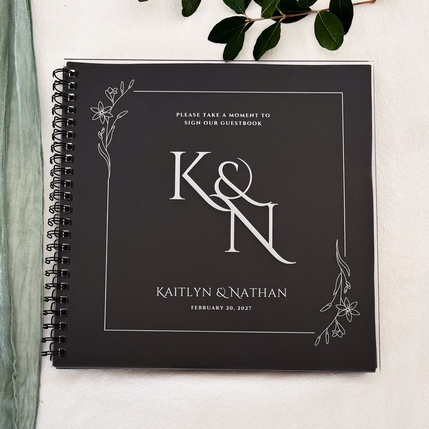 Laser Engraved Acrylic Guest Book or Photo Album for Wedding Engagement Party
