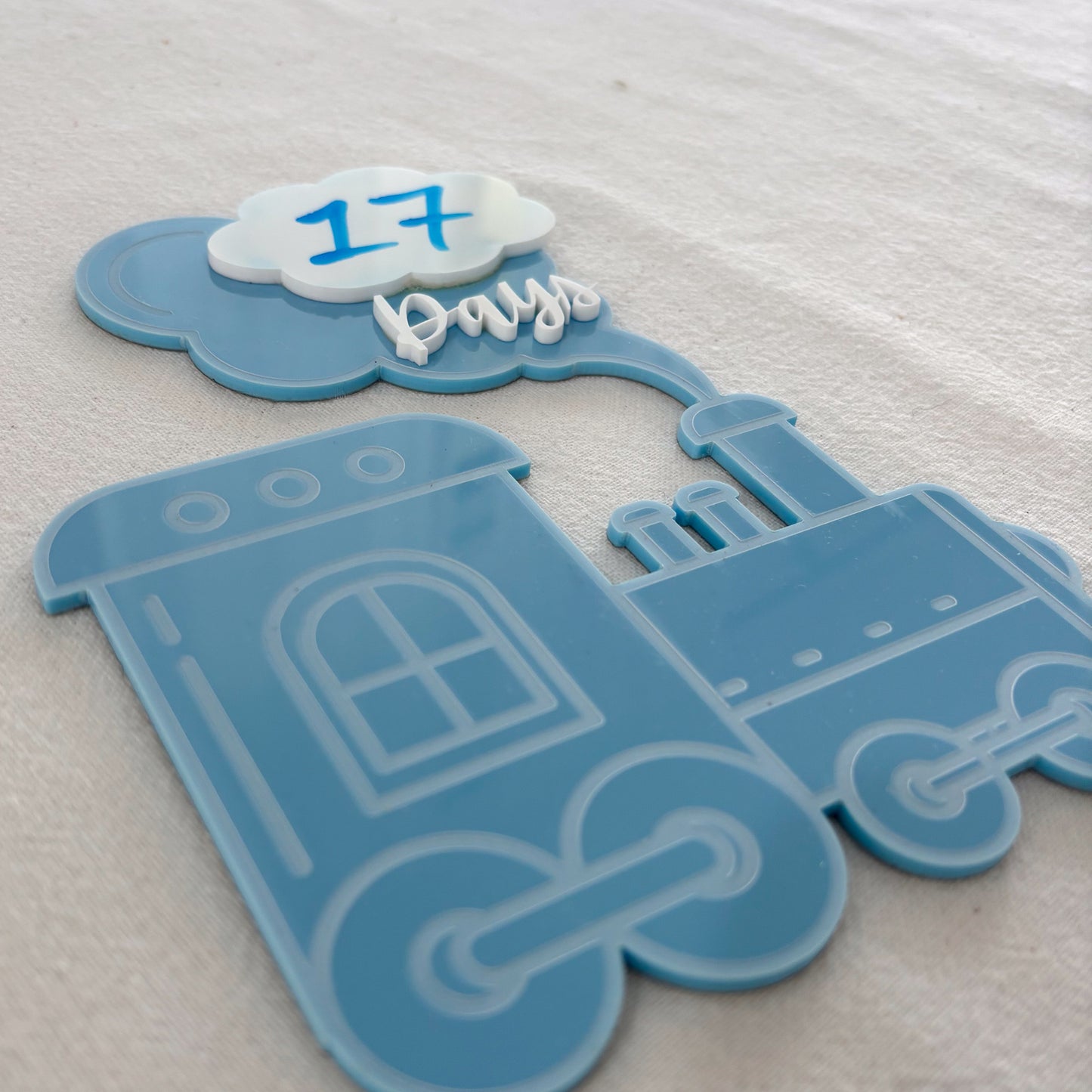 Personalised Acrylic Train Countdown Magnet – Baby Arrival Countdown Tracker