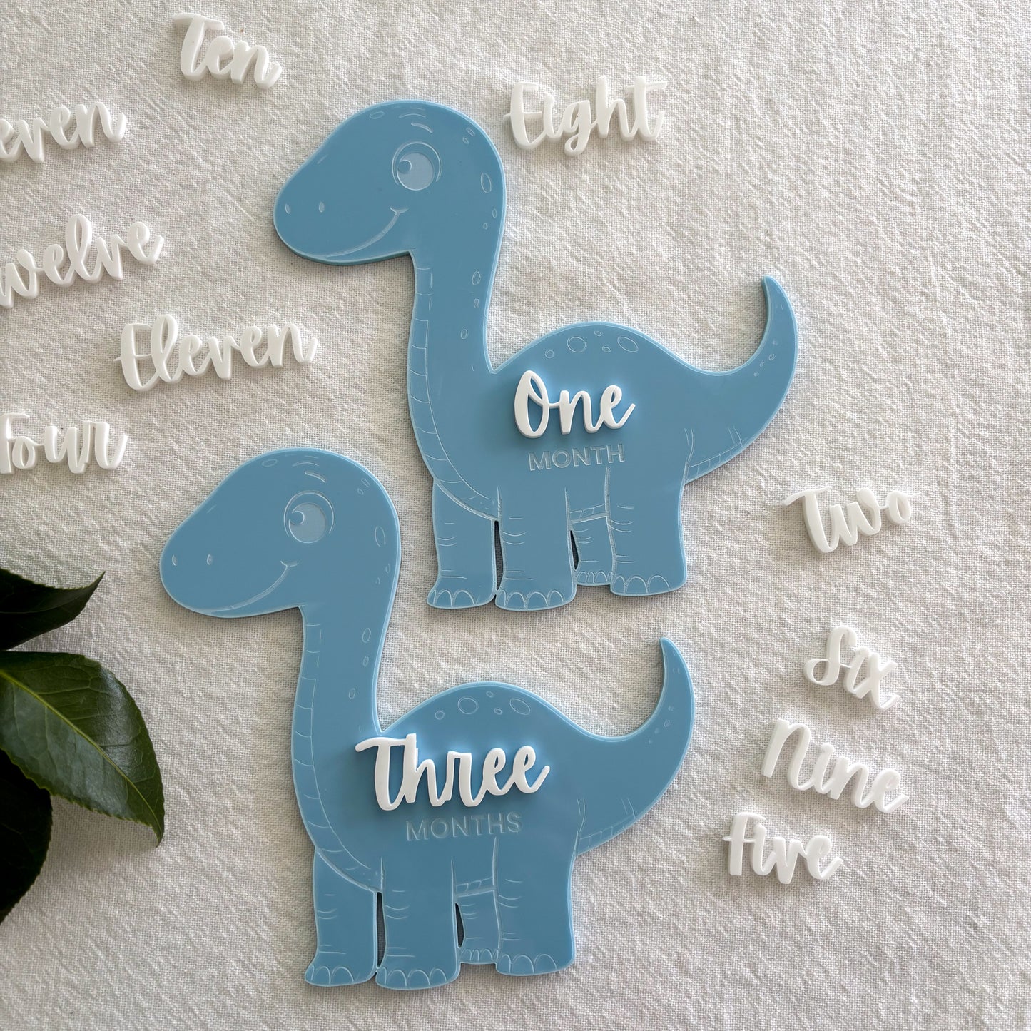 Blue Dinosaur Baby Milestone Photo Sign - Photo Prop - Baby Sign