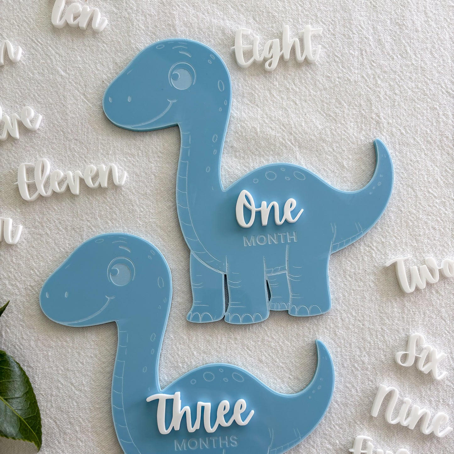 Blue Dinosaur Baby Milestone Photo Sign - Photo Prop - Baby Sign