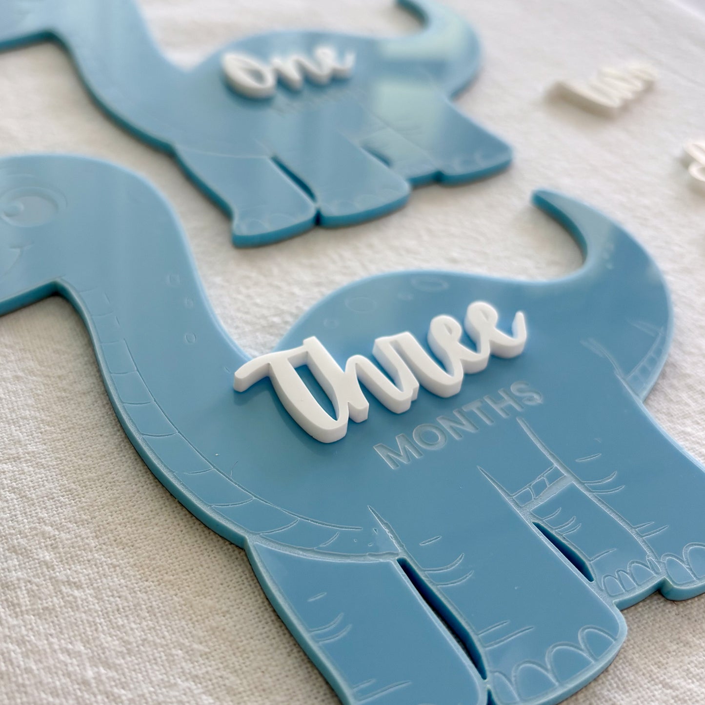 Blue Dinosaur Baby Milestone Photo Sign - Photo Prop - Baby Sign