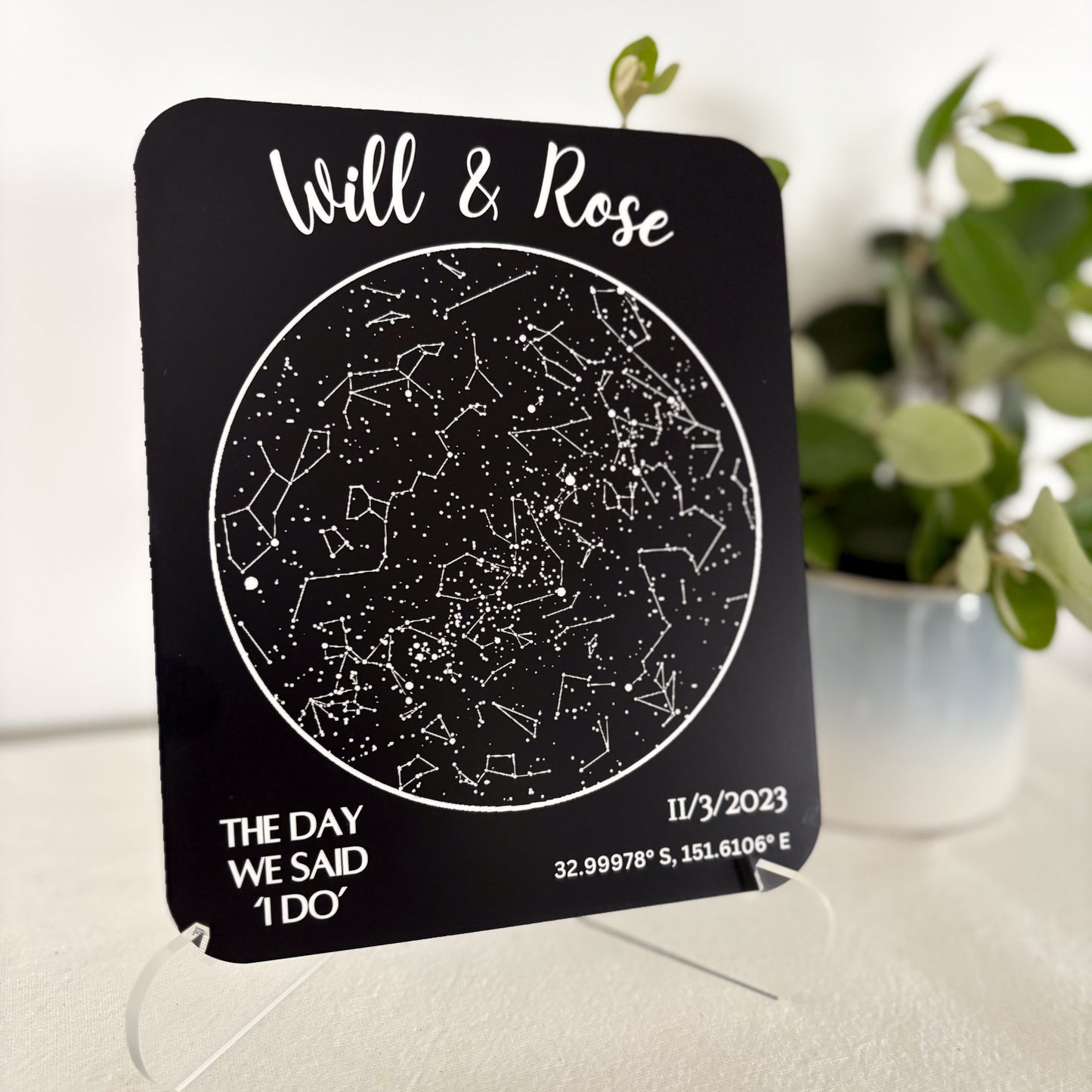 Personalised Star Constellation Sign – Custom Night Sky Acrylic Plaque with Names & Date | Couples Gift | Engagement, Wedding or Anniversary