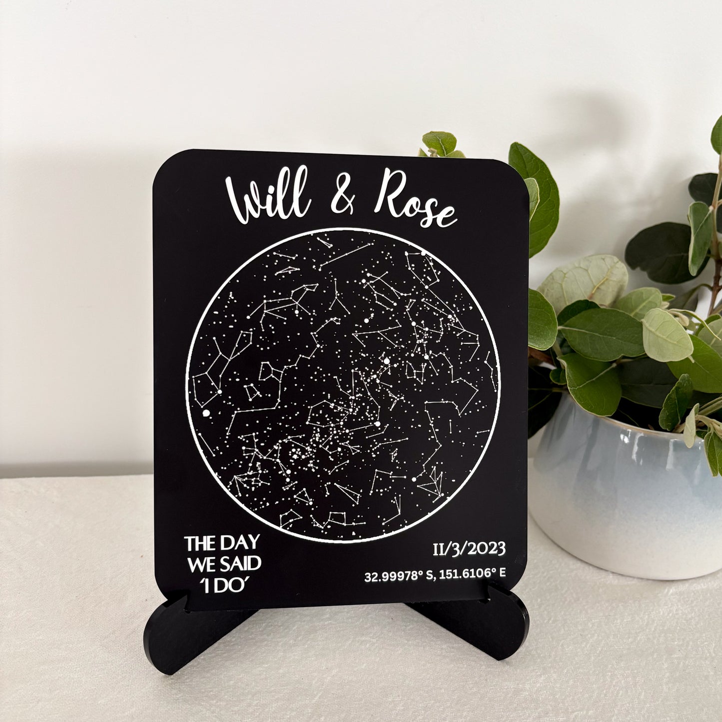 Personalised Star Constellation Sign – Custom Night Sky Acrylic Plaque with Names & Date | Couples Gift | Engagement, Wedding or Anniversary