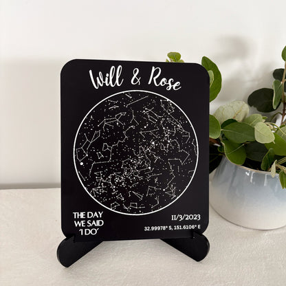 Personalised Star Constellation Sign – Custom Night Sky Acrylic Plaque with Names & Date | Couples Gift | Engagement, Wedding or Anniversary