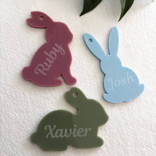 Easter Bunny Name Tags – Personalised Acrylic Name Tags for Easter
