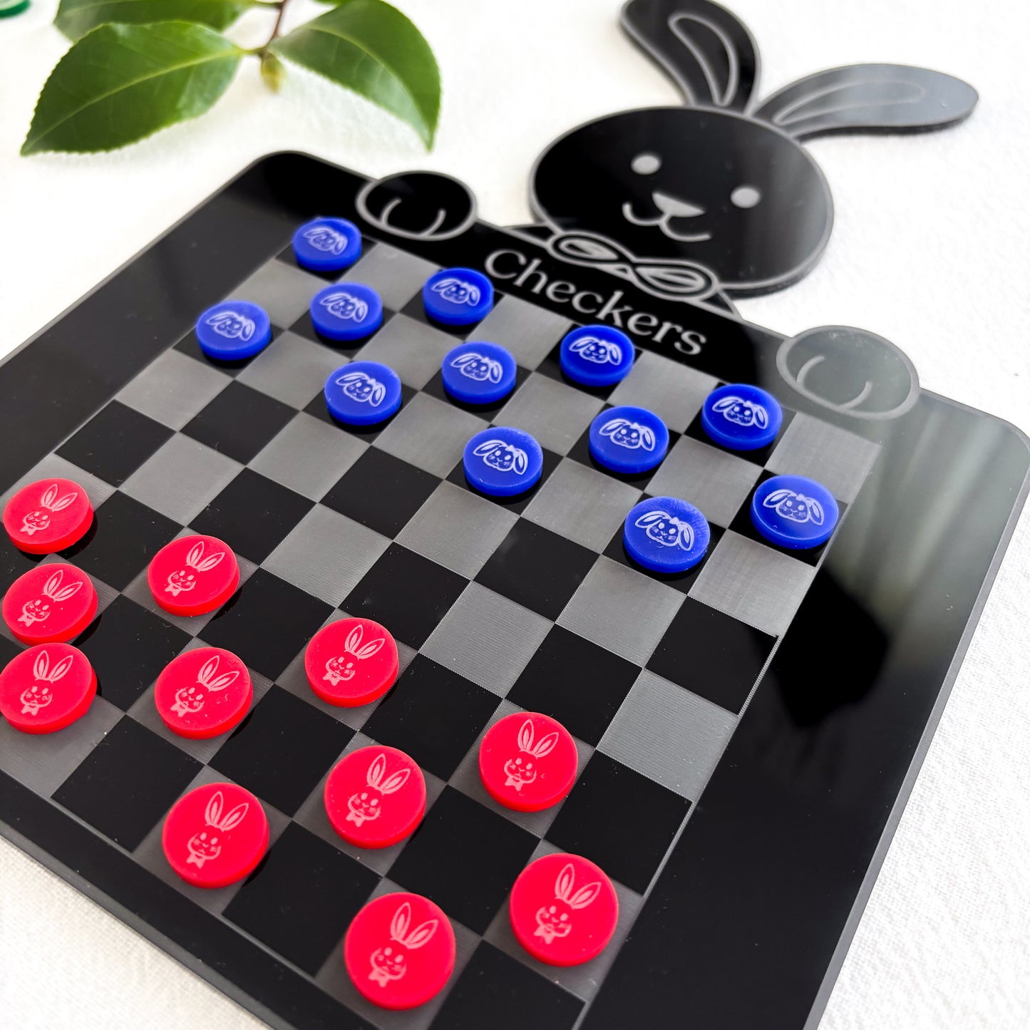 Black Acrylic Easter Checkers Game – Fun Family Board Game