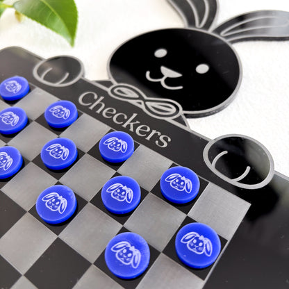 Black Acrylic Easter Checkers Game – Fun Family Board Game