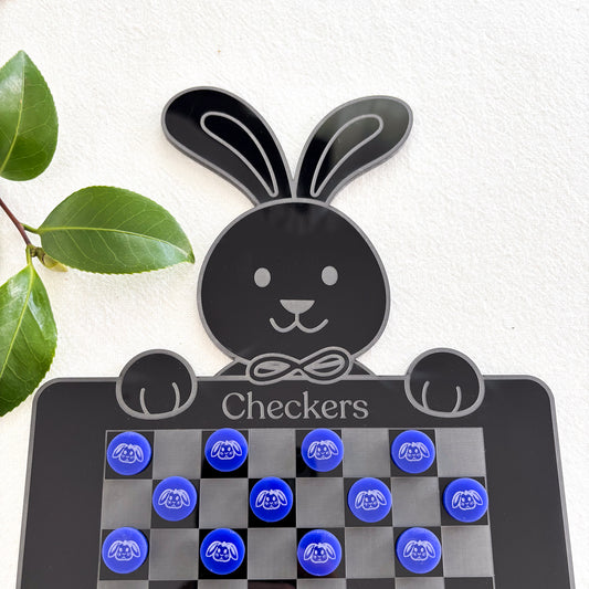 Black Acrylic Easter Checkers Game – Fun Family Board Game