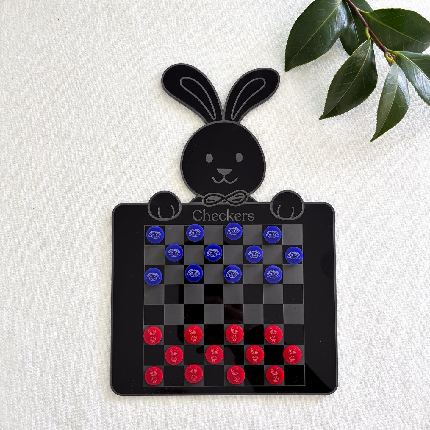 Black Acrylic Easter Checkers Game – Fun Family Board Game