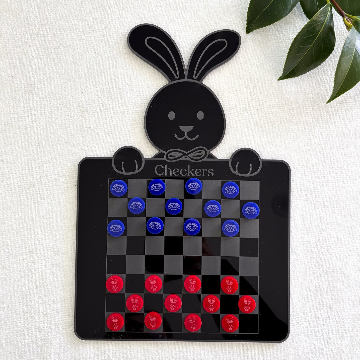 Black Acrylic Easter Checkers Game – Fun Family Board Game