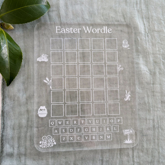 Easter Wordle Game – Reusable Acrylic Word Puzzle – Fun Easter Activity for Kids & Adults