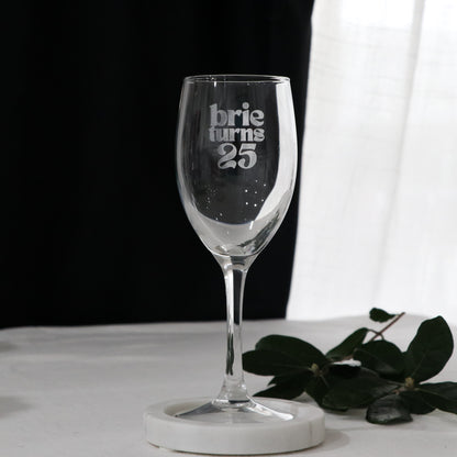 Engraved Birthday Wine Glass