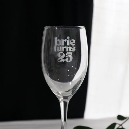 Engraved Birthday Wine Glass