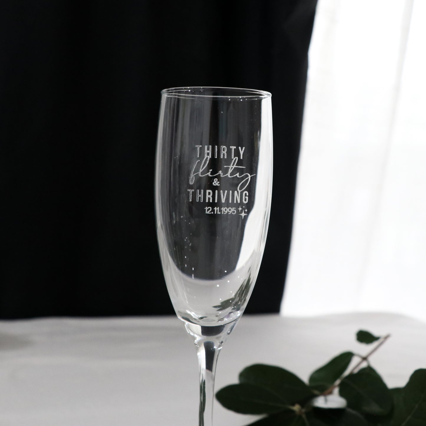 Engraved Birthday Champagne Glass