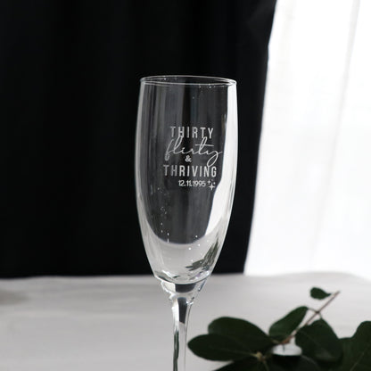 Engraved Birthday Champagne Glass