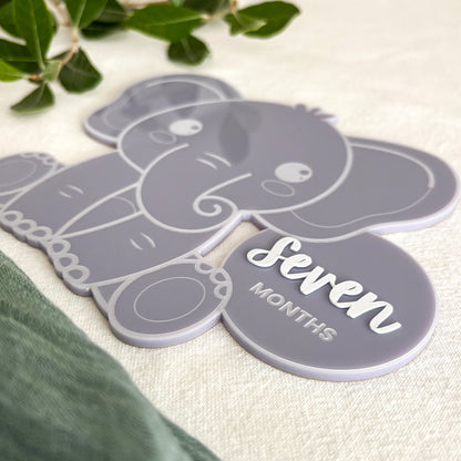 Elephant Baby Milestone Photo Sign - Photo Prop - Baby Sign