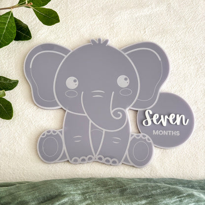 Elephant Baby Milestone Photo Sign - Photo Prop - Baby Sign