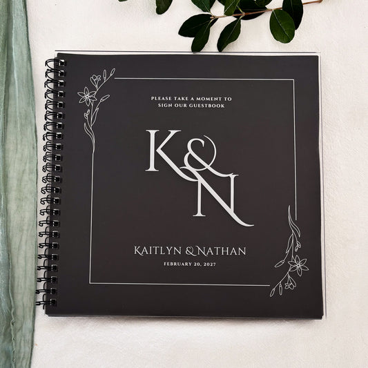 Laser Engraved Acrylic Guest Book or Photo Album for Wedding Engagement Party