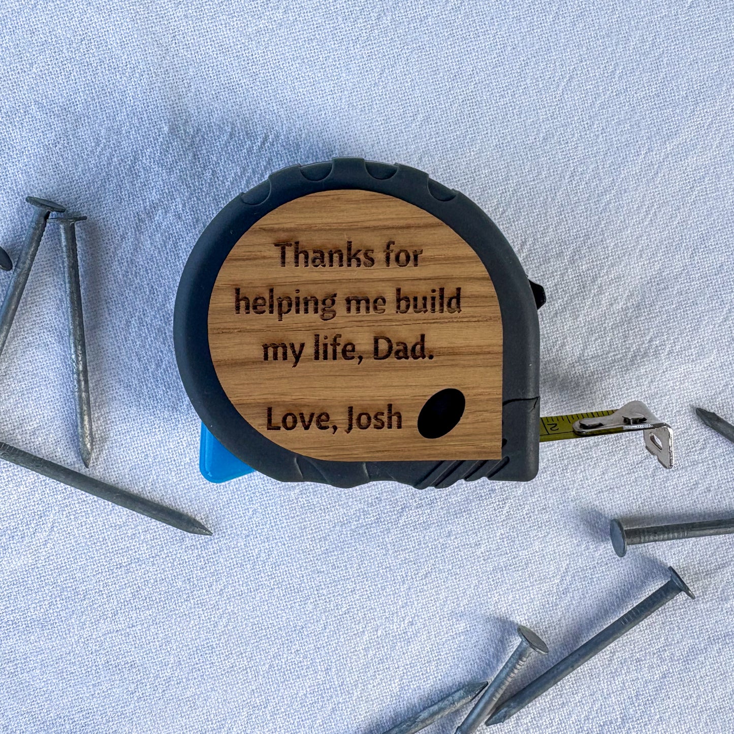 Personalised Tape Measure – Custom Engraved Father’s Day Gift for Dad, Birthday gift for Dad – Unique Keepsake for Handy Dads